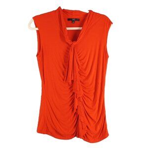 ALEX MARIE Women Office Top Size M(8-10) Neck Tie Red Knit Casual Pullover